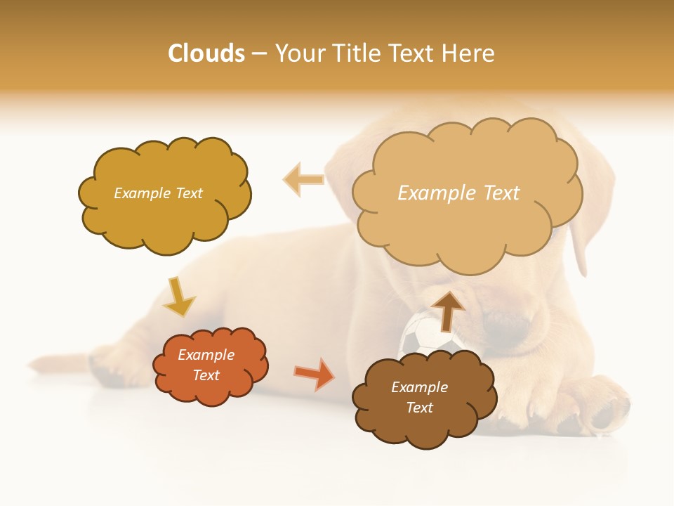 A Puppy Holding A Soccer Ball In His Mouth PowerPoint Template