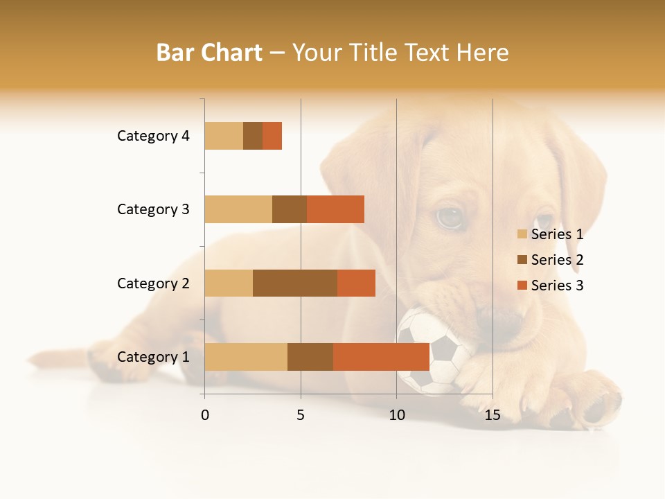 A Puppy Holding A Soccer Ball In His Mouth PowerPoint Template
