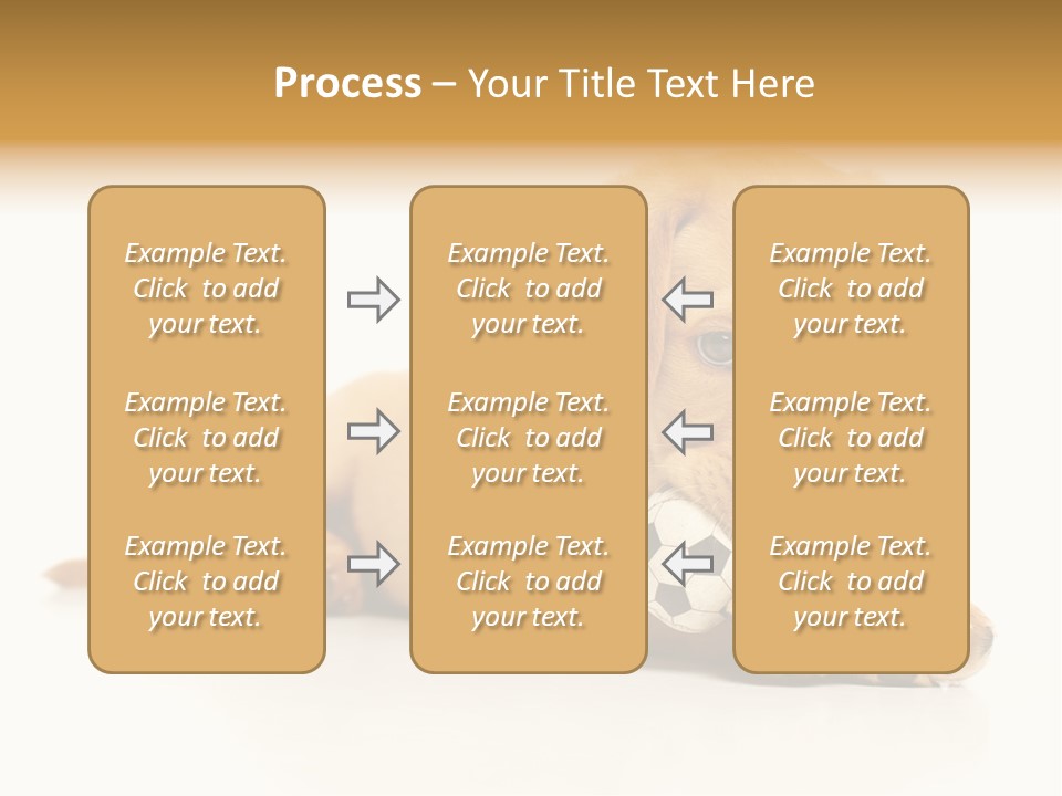 A Puppy Holding A Soccer Ball In His Mouth PowerPoint Template