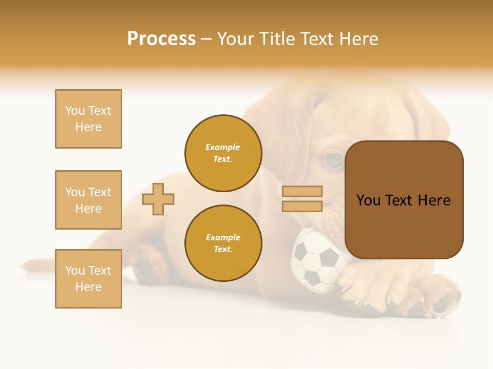 A Puppy Holding A Soccer Ball In His Mouth PowerPoint Template
