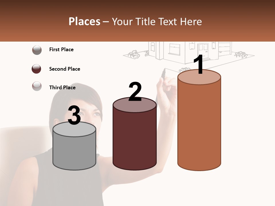 A Woman Writing On A Board With A Marker PowerPoint Template