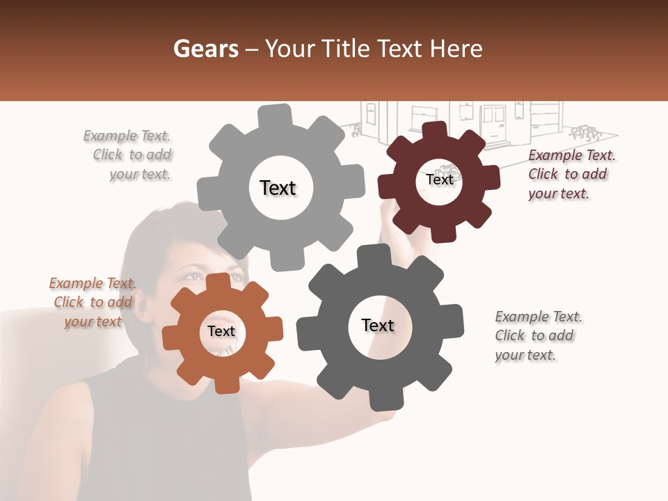 A Woman Writing On A Board With A Marker PowerPoint Template