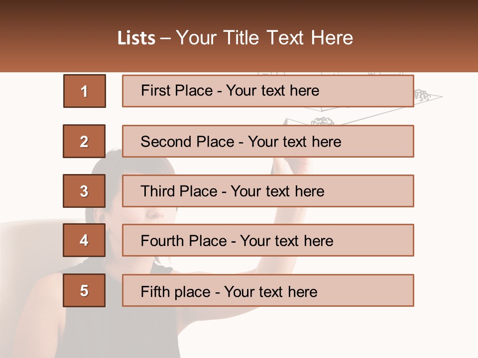 A Woman Writing On A Board With A Marker PowerPoint Template