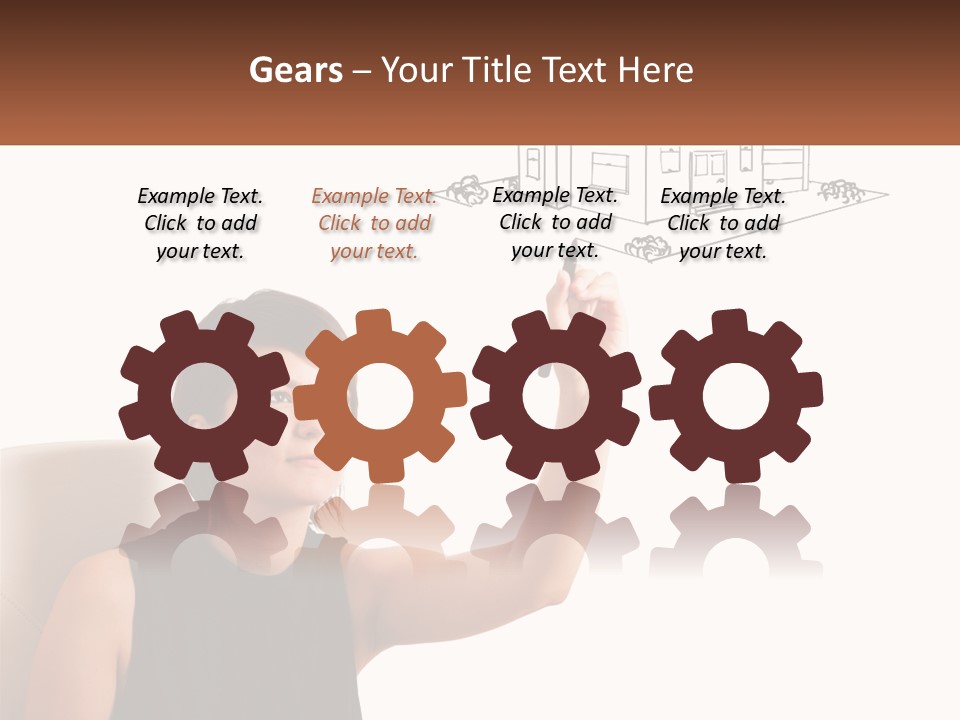 A Woman Writing On A Board With A Marker PowerPoint Template