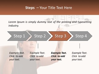 A Woman Writing On A Board With A Marker PowerPoint Template
