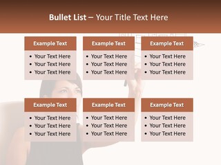 A Woman Writing On A Board With A Marker PowerPoint Template