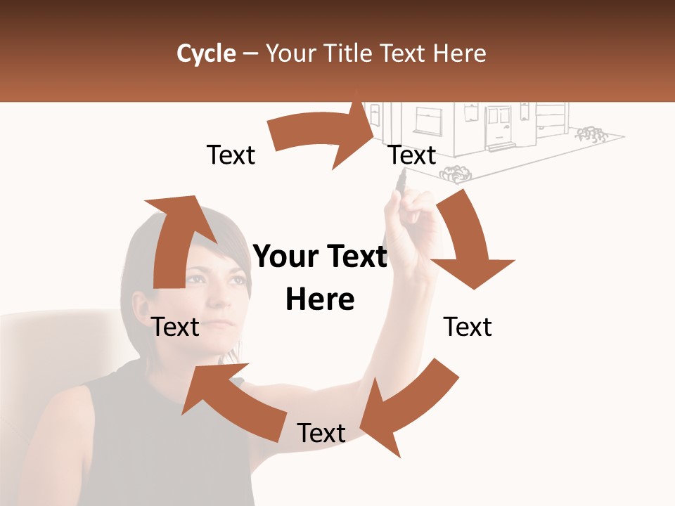 A Woman Writing On A Board With A Marker PowerPoint Template