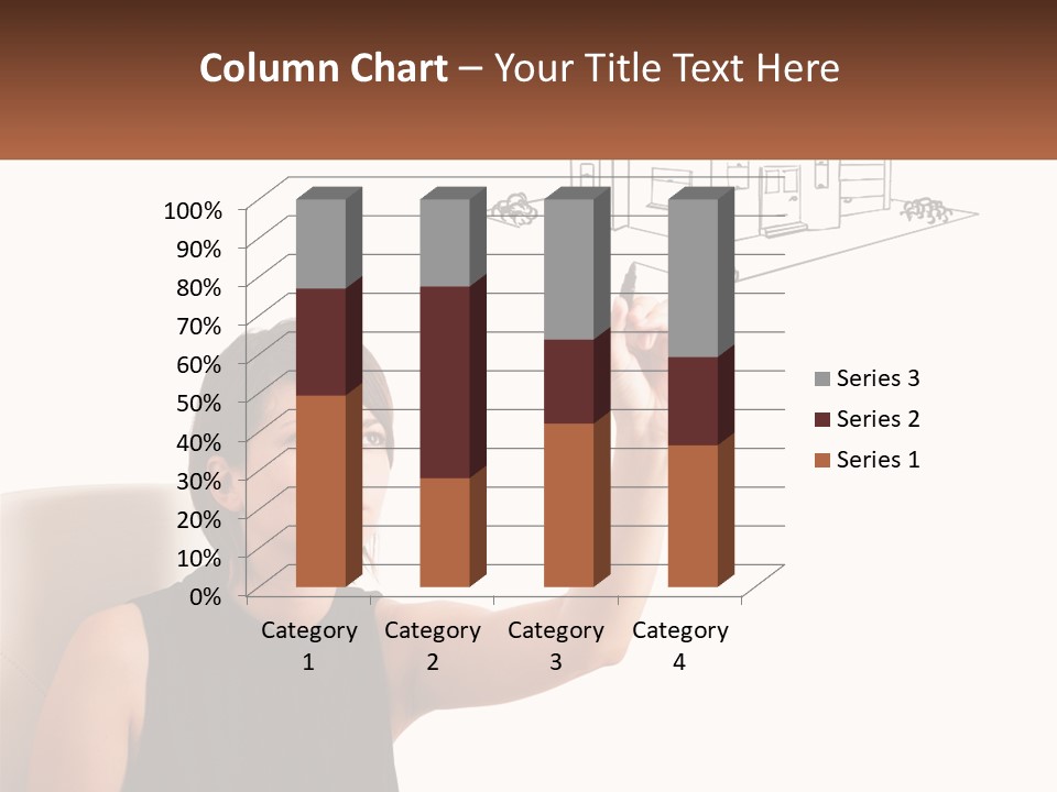 A Woman Writing On A Board With A Marker PowerPoint Template