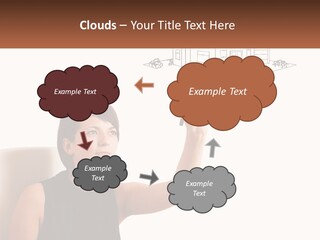 A Woman Writing On A Board With A Marker PowerPoint Template