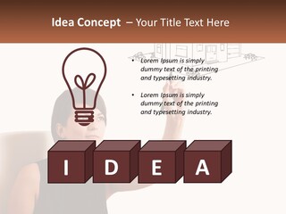 A Woman Writing On A Board With A Marker PowerPoint Template