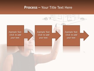 A Woman Writing On A Board With A Marker PowerPoint Template