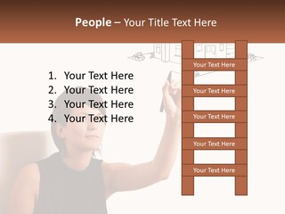 A Woman Writing On A Board With A Marker PowerPoint Template