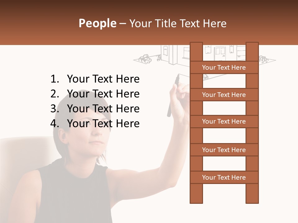 A Woman Writing On A Board With A Marker PowerPoint Template