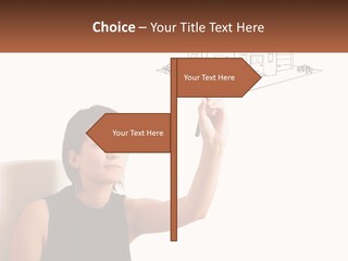 A Woman Writing On A Board With A Marker PowerPoint Template