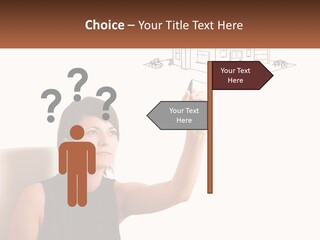 A Woman Writing On A Board With A Marker PowerPoint Template