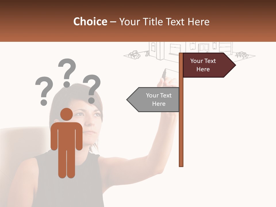 A Woman Writing On A Board With A Marker PowerPoint Template