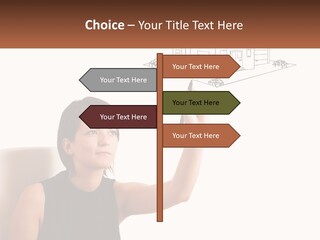 A Woman Writing On A Board With A Marker PowerPoint Template