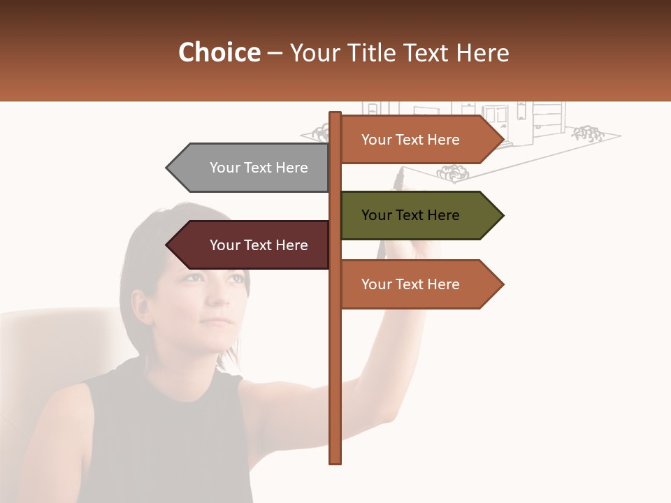 A Woman Writing On A Board With A Marker PowerPoint Template
