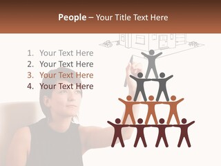 A Woman Writing On A Board With A Marker PowerPoint Template