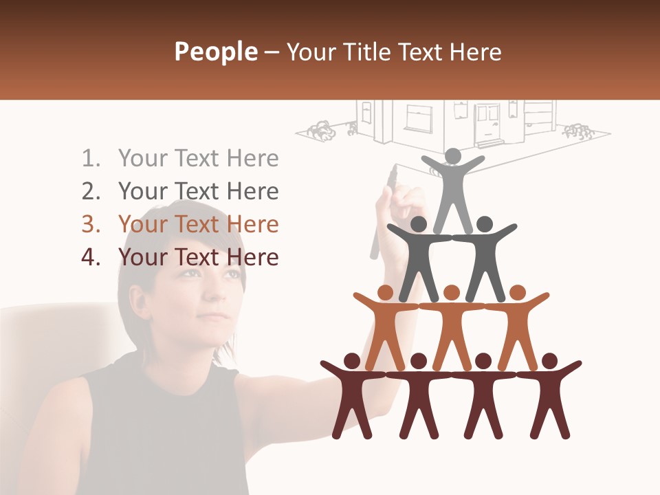 A Woman Writing On A Board With A Marker PowerPoint Template