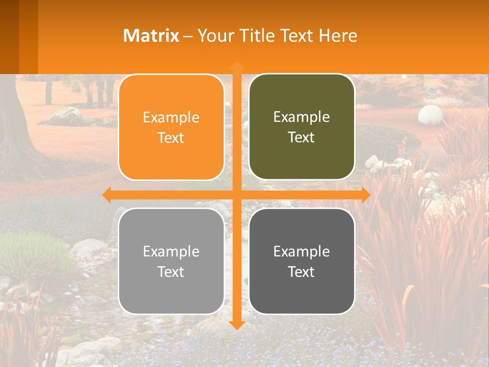 A Picture Of A Garden With Rocks And Plants PowerPoint Template
