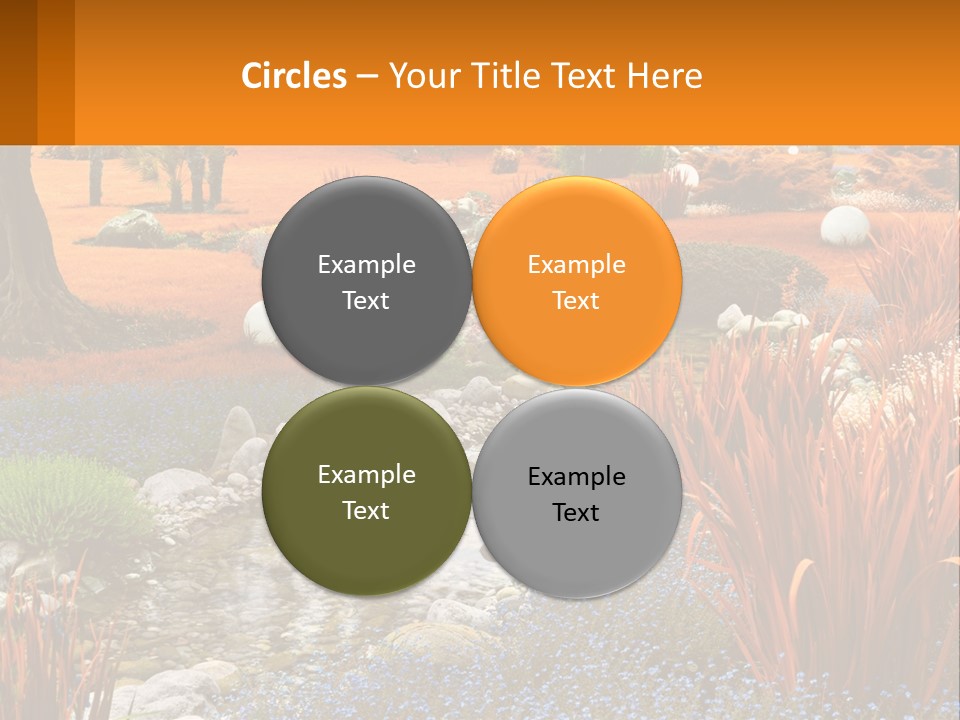 A Picture Of A Garden With Rocks And Plants PowerPoint Template