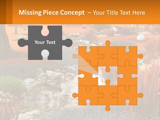 A Picture Of A Garden With Rocks And Plants PowerPoint Template