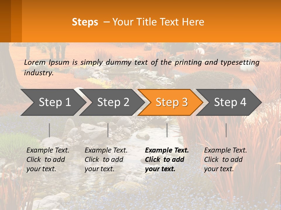 A Picture Of A Garden With Rocks And Plants PowerPoint Template