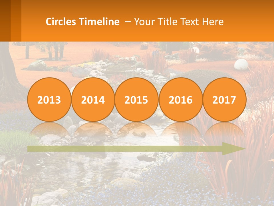 A Picture Of A Garden With Rocks And Plants PowerPoint Template