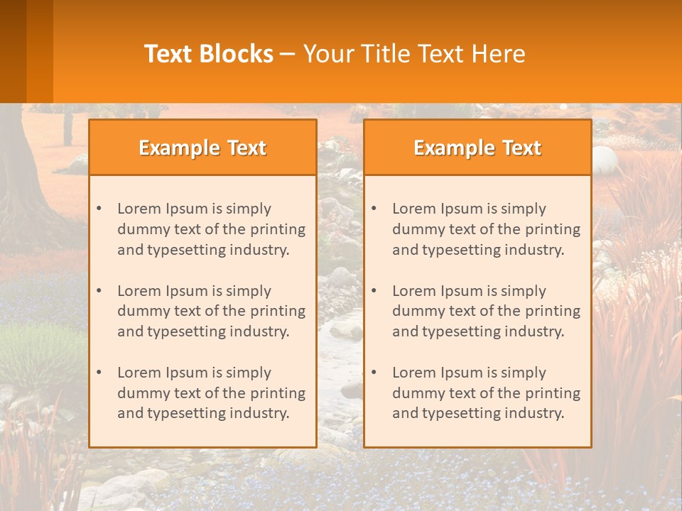 A Picture Of A Garden With Rocks And Plants PowerPoint Template