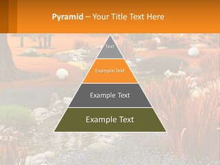 A Picture Of A Garden With Rocks And Plants PowerPoint Template