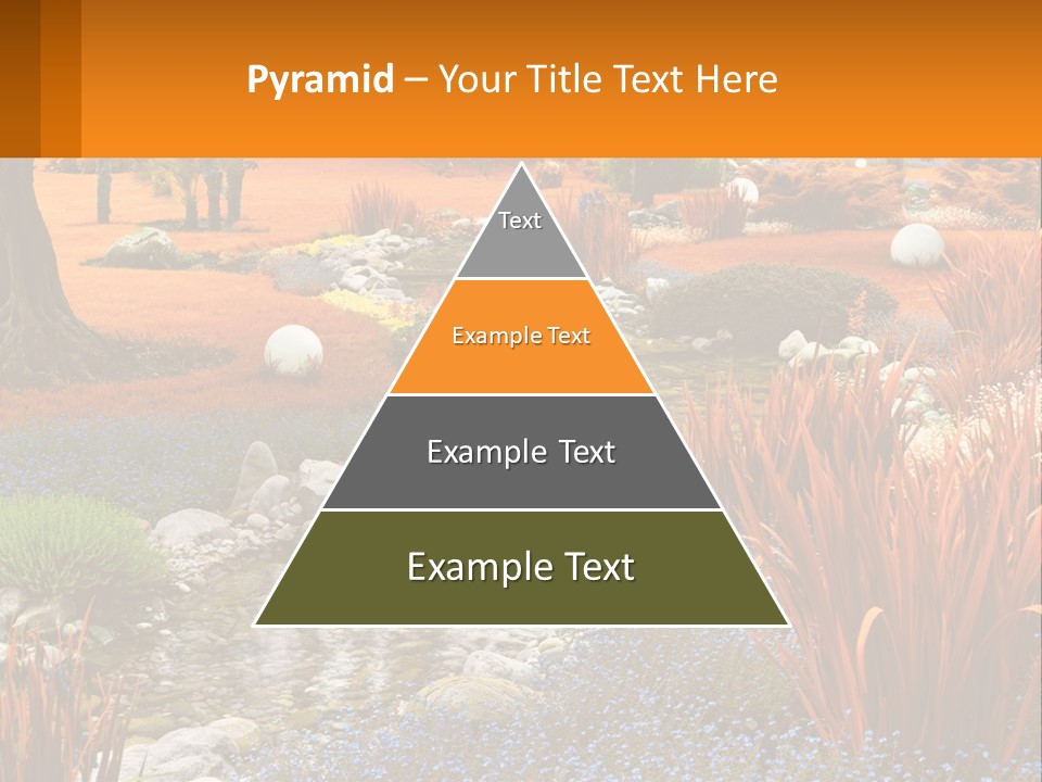 A Picture Of A Garden With Rocks And Plants PowerPoint Template