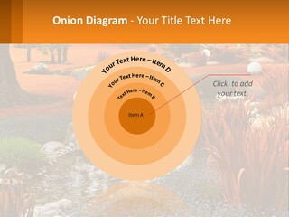 A Picture Of A Garden With Rocks And Plants PowerPoint Template