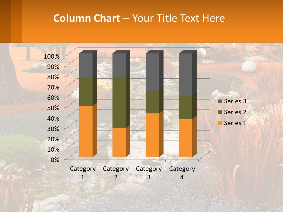 A Picture Of A Garden With Rocks And Plants PowerPoint Template