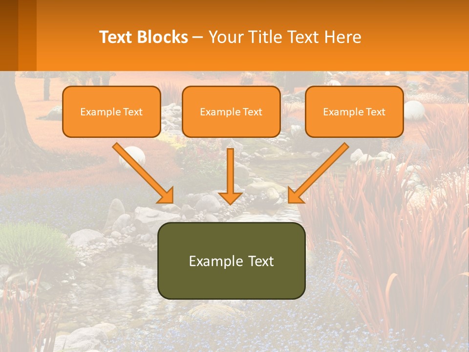 A Picture Of A Garden With Rocks And Plants PowerPoint Template