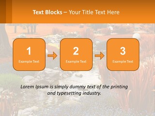 A Picture Of A Garden With Rocks And Plants PowerPoint Template