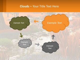A Picture Of A Garden With Rocks And Plants PowerPoint Template