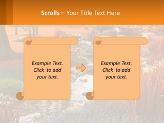 A Picture Of A Garden With Rocks And Plants PowerPoint Template