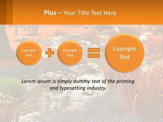 A Picture Of A Garden With Rocks And Plants PowerPoint Template