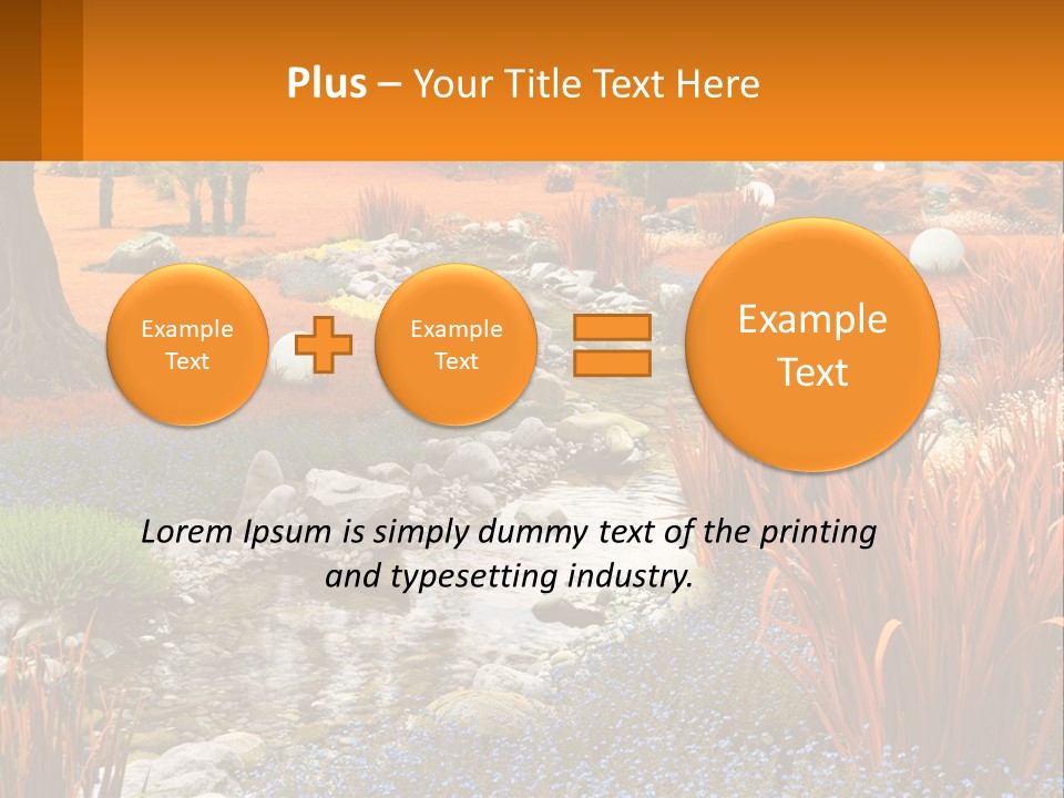 A Picture Of A Garden With Rocks And Plants PowerPoint Template