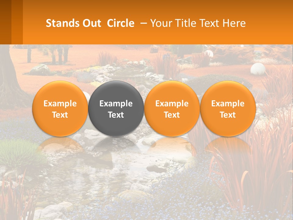 A Picture Of A Garden With Rocks And Plants PowerPoint Template