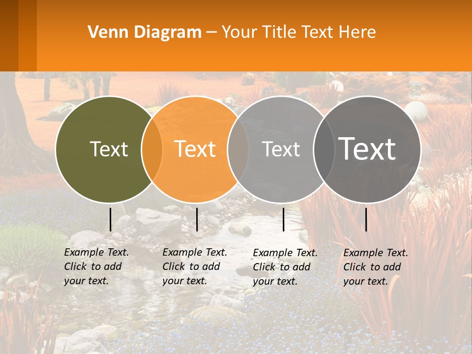A Picture Of A Garden With Rocks And Plants PowerPoint Template