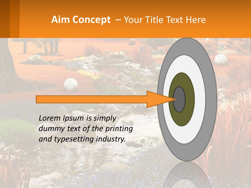 A Picture Of A Garden With Rocks And Plants PowerPoint Template