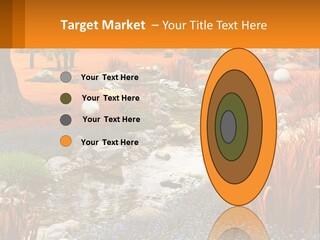A Picture Of A Garden With Rocks And Plants PowerPoint Template