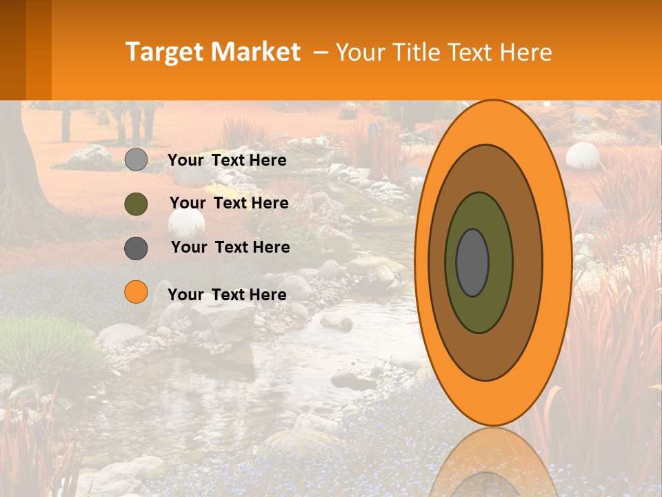A Picture Of A Garden With Rocks And Plants PowerPoint Template