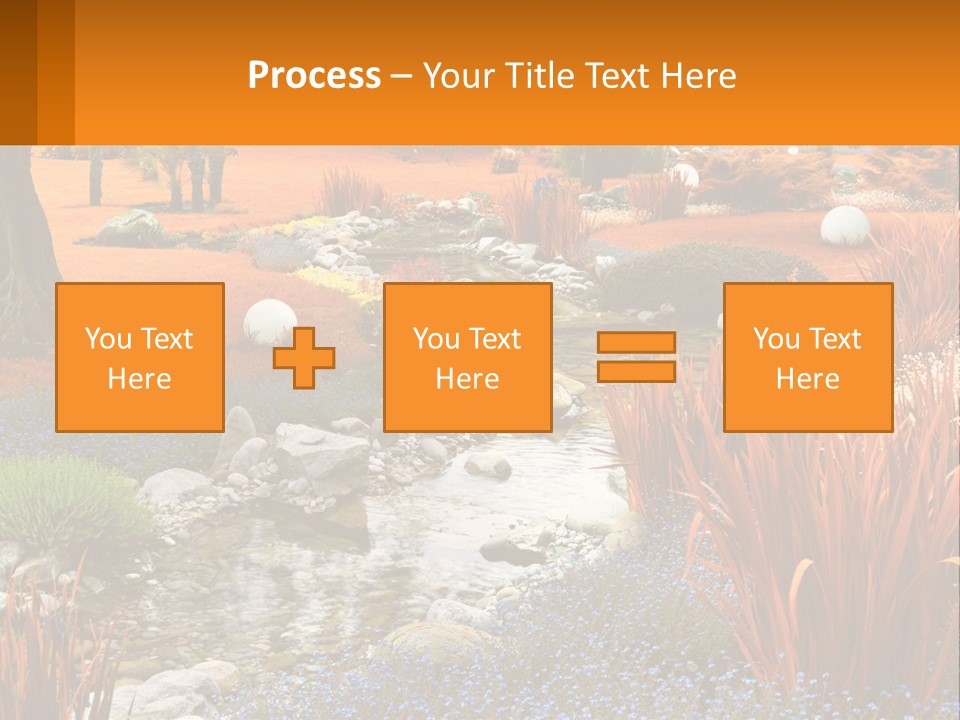 A Picture Of A Garden With Rocks And Plants PowerPoint Template