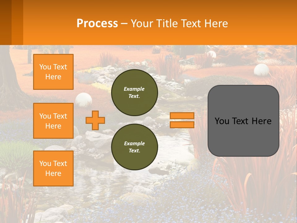 A Picture Of A Garden With Rocks And Plants PowerPoint Template