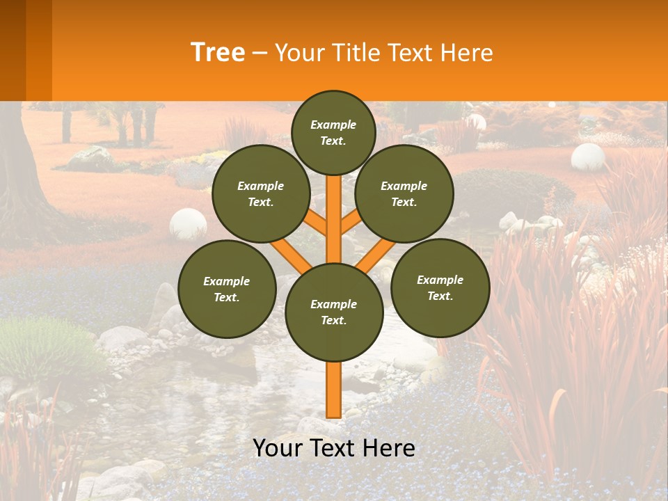 A Picture Of A Garden With Rocks And Plants PowerPoint Template