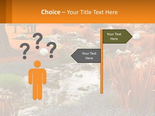A Picture Of A Garden With Rocks And Plants PowerPoint Template
