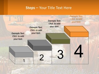 A Picture Of A Garden With Rocks And Plants PowerPoint Template